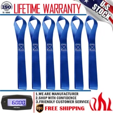 6Pcs Soft Loop Tie Down Straps Ratchet Towing Cargo ATV UTV Motorcycle Handlebar