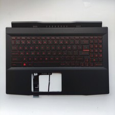 For MSI Katana GF66 MS-1581 MS-1582 Upper Case Palmrest Red Backlit US Keyboard