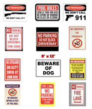 No Estacionamiento No Intrusión No Fumar Cuidado Piscina para Perros, Aviso de Incendio Letreros PVC 8x12