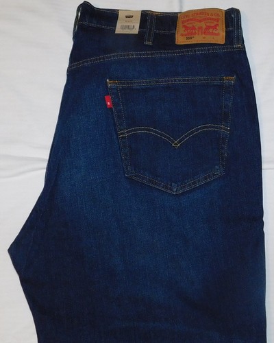 LEVIS 559 Relaxed Straight Jeans Stretch Big & Tall Nail Loop Knot Dark Blue - Picture 2 of 8