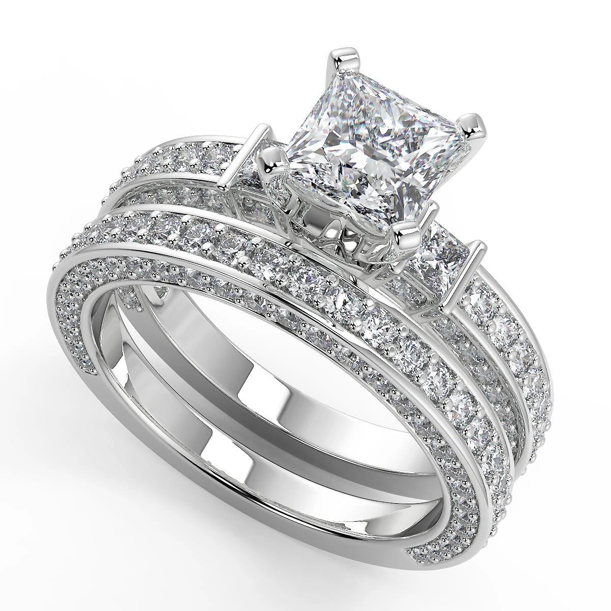 3 sided 2024 pave engagement ring