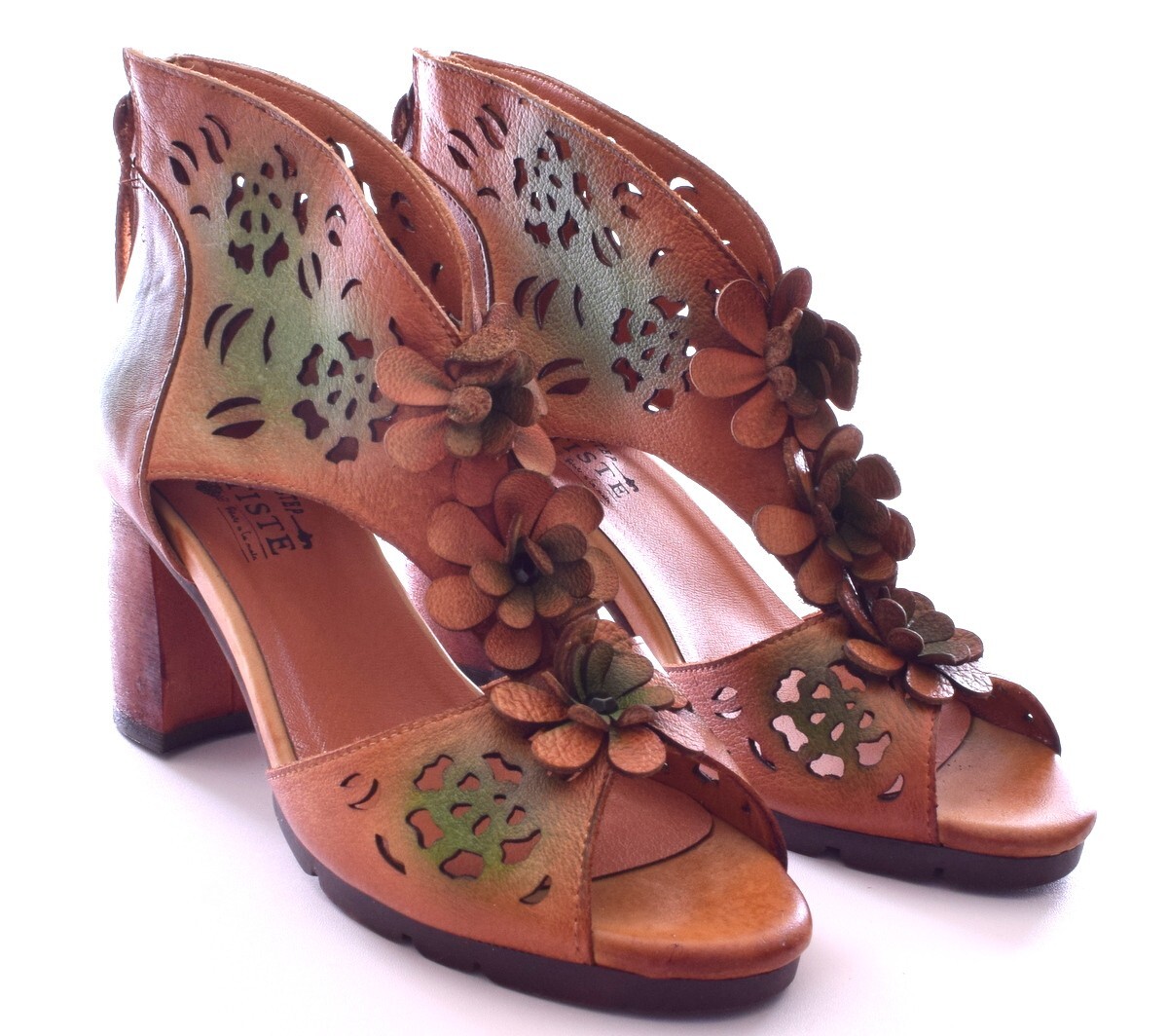 L'Artiste by Spring Step Marieloves Brown Multi Color Heel Sandals