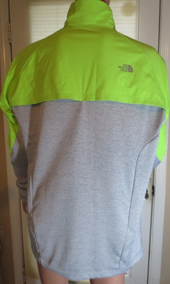 The North Face Men's X-Large Ultralight Jogging Jacket in Grey and Safety Green - Image 3 of 4