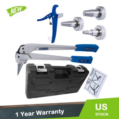 PEX Expander Tool Kit W/1/2'' 3/4'' 1'' Expansion Heads and Tube Cutting Plier