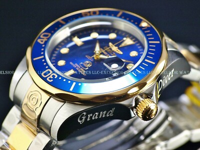 RARE Invicta Mens 300M Grand Diver Automatic TT Blue Dial Stainless Steel Watch