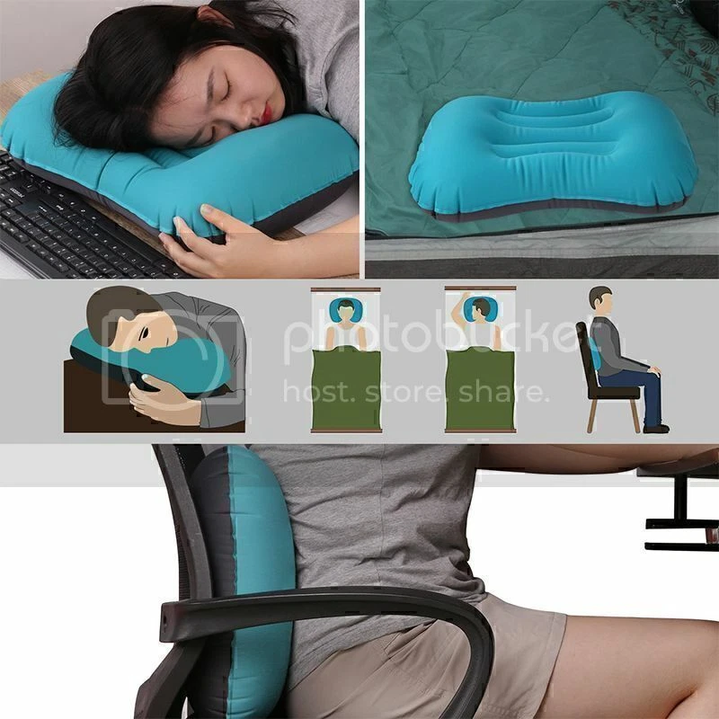 2X Aufblasbares Campingkissen für Reisen Wandern Rucksack Angeln / Strand! - Bild 4 von 4