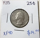 1935 United States Washington Quarter 25c