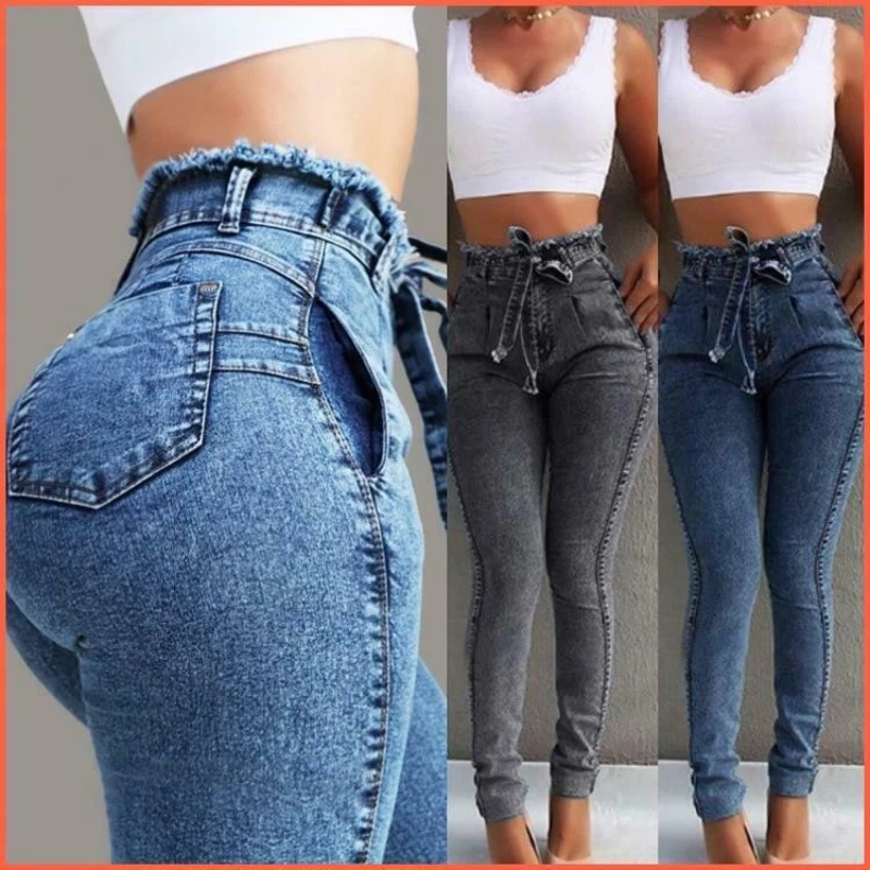 Women's Sexy Casual Hip-lifting Thin Denim Jeans Adult Party Outfit -   Canada