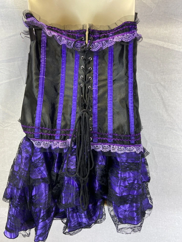 Corset Women's Hearts & Roses corset set with skirt Purple or Red - Image 2 of 4