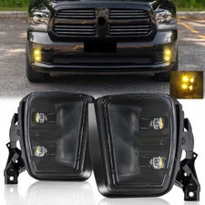 For RAM 1500 2013-2018 LED Fog Light Front Bumper Lamp Yellow Color LH+RH Sides