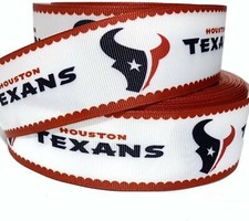 GROSGRAIN RIBBON 7/8", 1.5"  3" Sports Football PRINTED 1,3,5 YDS