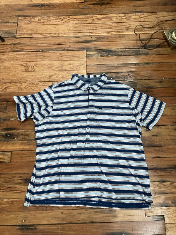 Duluth Trading Blue Ridge Polo Shirt Mens 2XL Relaxed Fit Striped