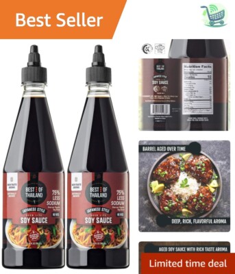 Authentic Japanese Barrel Aged Lite Soy Sauce   2 Bottles of 23.65oz Delight