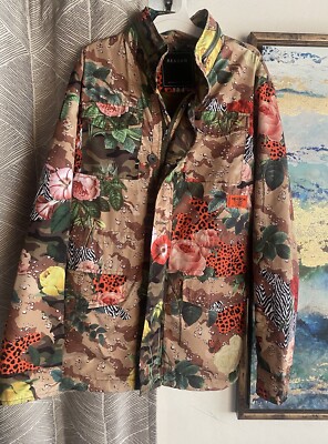 REASON  Urban Jacket  Mens Size Medium Floral And Animal print Pockets
