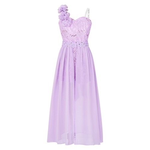 Kids Girls Sequin Pageant Prom Ball Gowns High Low Chiffon Wedding Party Dress - Picture 66 of 78