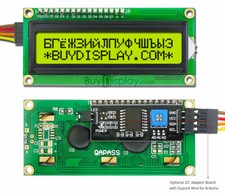 Arduino Yellow IIC/I2C Serial 16x2 LCD Display w/Russian-Cyrillic Character