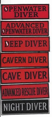 DIVE PATCHES INTERNATIONAL LEVEL OF CERTIFICATION PATCHES - WHICH LEVEL ARE YOU?