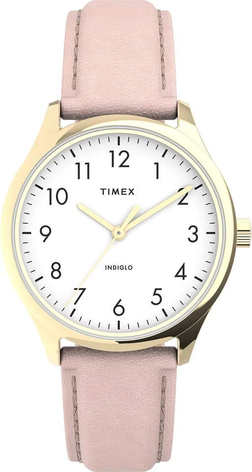 Timex TW2V25200 全新女式手表石英机芯模拟显示屏粉色表带