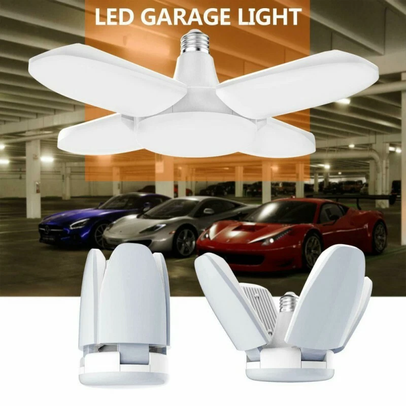 60W 6000LM Deformable LED Garage Light Super Bright Shop Ceiling