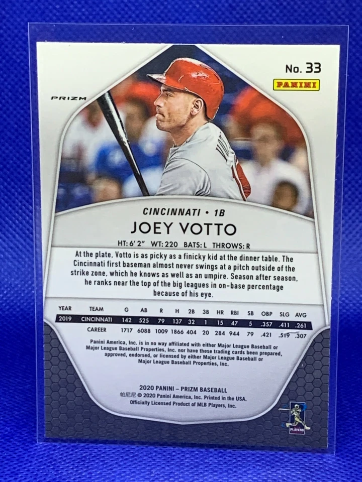 2020 Panini Prizm Hot Box Red Orange Prizm #33 Joey Votto - Image 2 of 2