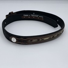 vintage NOCONA buckle belt 40 ndian navajo WESTERN cowboy CONCHO inlay