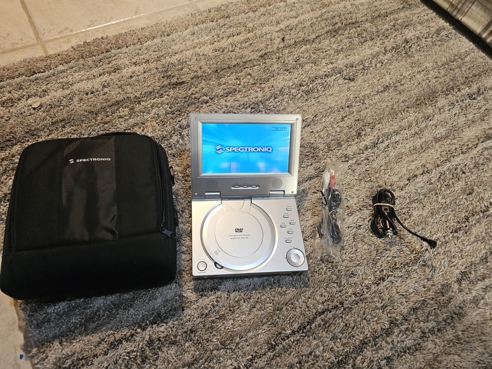 Spectroniq PDV70X Portable DVD Player Car Cord, Rechargeable Battery