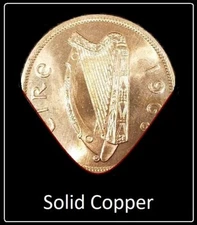 IRELAND HARP Coin Guitar Pick - Copper Pence Plectrum - FREE SHIPPING