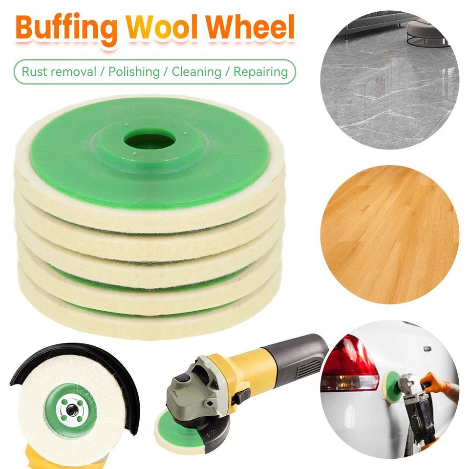 10 Stk 125mm 5 Zoll Wolle Polieren Winkelschleifer Rad Filz Polierscheibe Neu - Bild 2 von 4