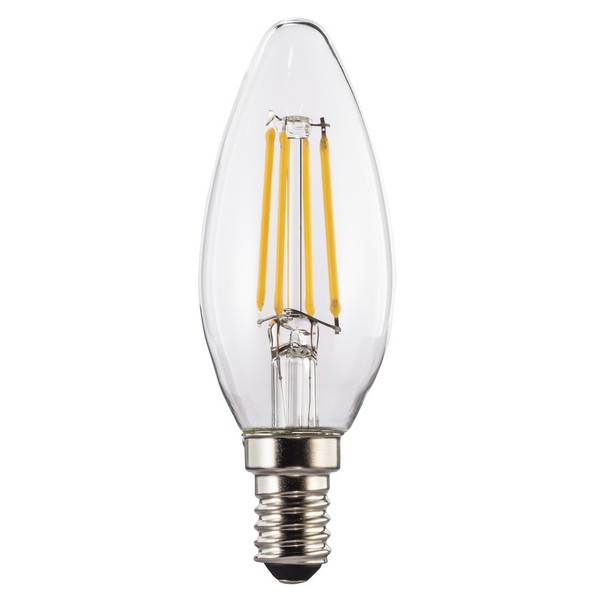 Xavax - 112821 Led-Filament, E14, 470Lm Ersetzt 40W, Kerzenlampe, Warmweiß, Klar-image