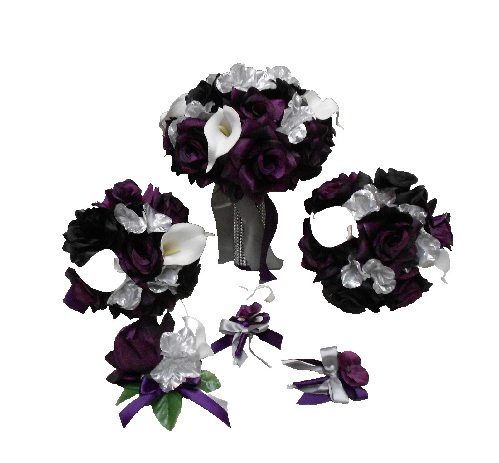 Blue Lily Silk Wedding Flowers, Petals & Garlands