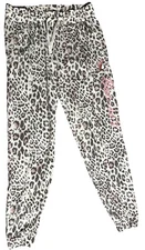 Buc-cee's Beaver Womens Large Leopard Print with Pink Accents Pajama Pants 