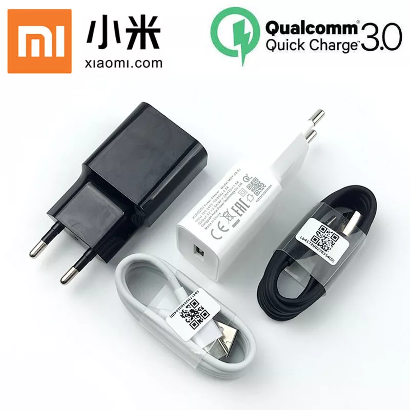 Xiaomi-Chargeur USB d'origine, 18W, adaptateur UE/US, USB 3.0, type C,  câble de données pour Mi 5, 6, 8, 9, se, F1, A2, A3 Lite, Redmi Note 7, 8  Pro, 9, 8T - AliExpress