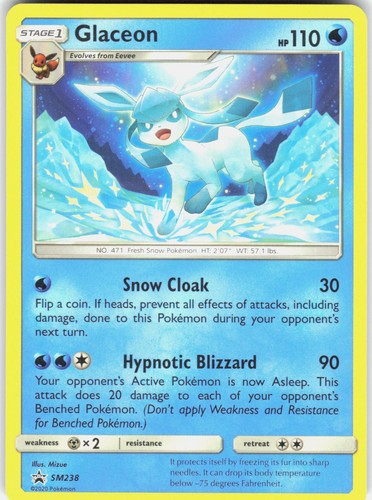 Glaceon - SM238 Promo Sun & Moon Promo Pokemon Near Mint