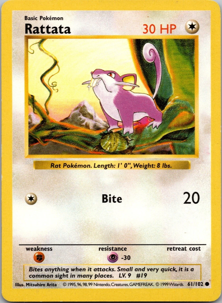 Rattta　コラッタ ●シャドウレス　Shadowless ウィザーズ Rattata 061/102 Base Set (Shadowless) for sale | eBay