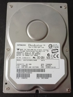Hitachi Deskstar HDS722580VLSA80 80GB SATA 3,5'' HDD