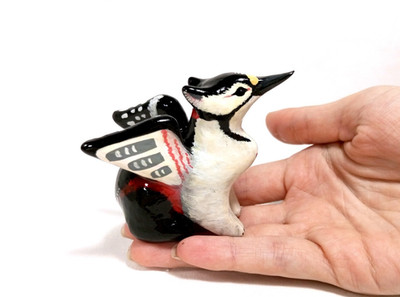 Handmade Clay Woodpecker Griffin Figurine - TO ORDER - Fantasy Bird Totem
