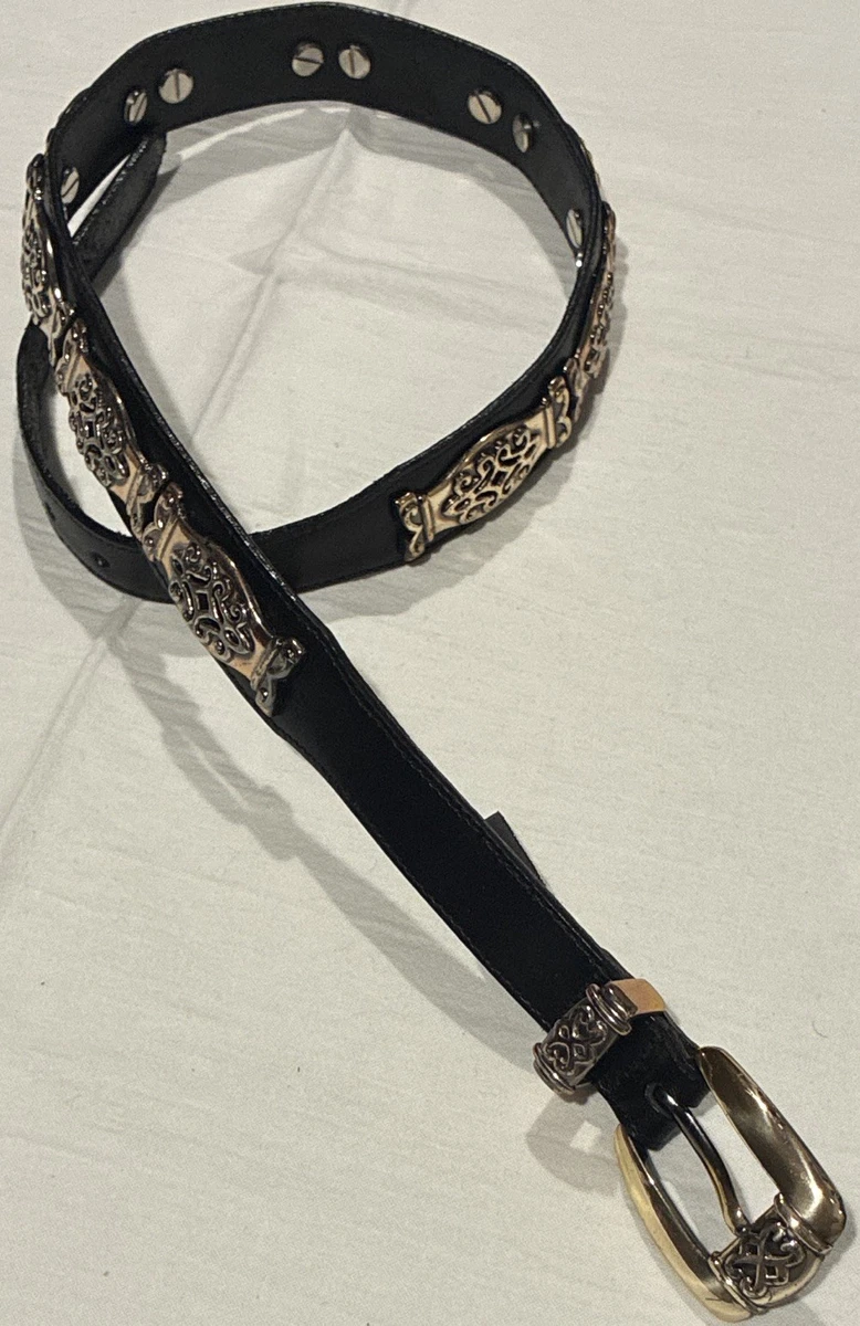 Brighton Black Leather Belt With Ornate Silver And Gold Accents Size M Brighton | Accessories | Brighton Black Leather Belt With  main image 2