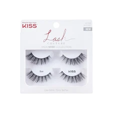 KISS Lash Couture Faux Mink False Eyelashes Double Pack, Knot-Free Lash Band, Re