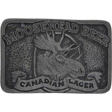 Moosehead Canadian Lager Beer Drinker Canada Moose Vtg Belt Buckle Booze Bar