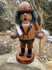 Vintage Erzgebirge Räuchermann German gentleman Wooden Incense Smoker 7.5” 