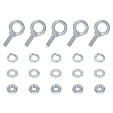 5 Pack M8 x 25mm Eye Screws Bolts Kit, Screw Eye Bolts with Nuts, Silver