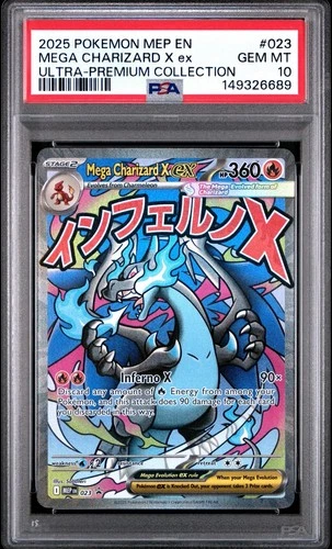 Pokemon PSA 10 Gem Mint Charizard UPC Promo Mega Charizard X EX #023