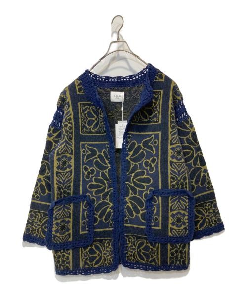 Ameri                    RUG PATTERN KNIT JACKET … - image 1