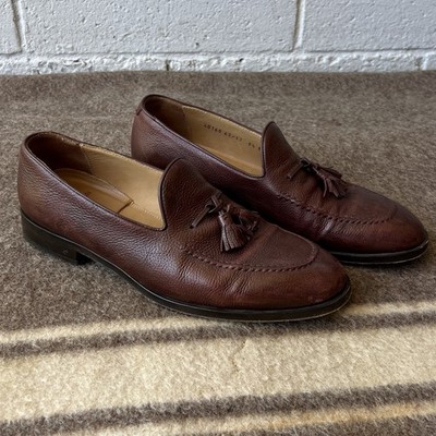 Allen Edmonds 9.5 3E Wide Perugia Italy Brown Loafers Dress Shoes EEE