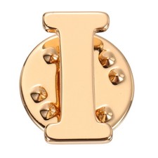 Letter Lapel Pins, Initial Alphabet Collar Pins, Gold Tone, Letter I
