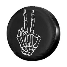 Spare Tire Cover Dust-Proof Wheel Tire 17" for Diameter 31"-33" Skeleton Peace