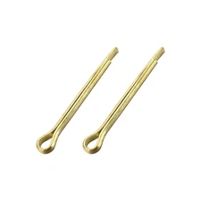 Split Cotter Pin - 3mm x 30mm Solid Brass 2-Prongs Gold Tone 2Pcs