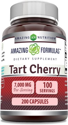 Amazing Formulas Tart Cherry Extract 7000mg Per Serving Capsules Supplement | No