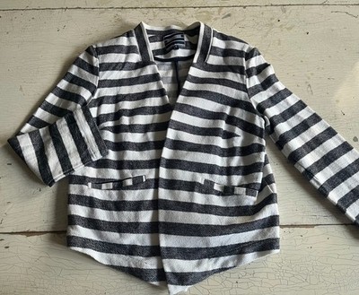Girl's NEXT Size 10 Navy Blue/White Striped Blazer Style Light-weight Jacket