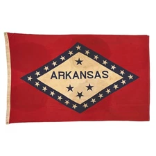 Vintage Cotton Arkansas American State Flag USA Old Cloth Textile Art NOS Large